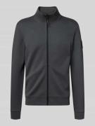 Tom Tailor Denim Regular Fit Sweatjacke aus Baumwoll-Mix in Anthrazit,...