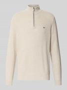 Fynch-Hatton Strickpullover mit Troyer-Kragen in Offwhite, Größe L