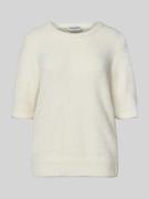 More & More Strickshirt mit Rundhalsausschnitt in Offwhite, Größe 40