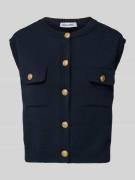 More & More Strickweste mit Brusttaschen in Marine, Größe 34