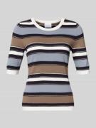 comma Strickpullover mit 3/4-Arm in Rauchblau, Größe 34