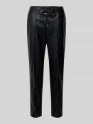 s.Oliver BLACK LABEL Straight Leg Hose in Lederoptik mit fixierten Büg...