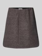 ICHI Minirock mit Woll-Anteil Modell 'WOOLY' in Dunkelbraun, Größe 34