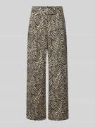 ICHI Wide Leg Stoffhose mit Bundfalten Modell 'KATE' in Black, Größe L