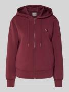 Guess Activewear Sweatjacke mit Label-Applikation in Bordeaux, Größe L