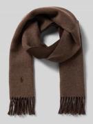 Polo Ralph Lauren Schal aus Wolle mit Logo-Stitching und Fransen in Du...