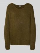 Milano Italy Loose Fit Strickpullover mit Woll-Alpaka-Anteil in Khaki,...