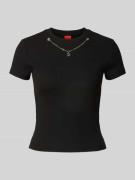 HUGO Slim Fit T-Shirt aus Baumwoll-Mix Modell 'DANNECY' in Black, Größ...