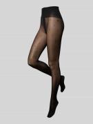 BOSS 20 DEN Strumpfhosen mit Logo-Monogramm in Black, Größe L