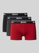 BOSS Regular Fit Trunks aus Baumwoll-Mix im 3er-Pack in Rot, Größe M
