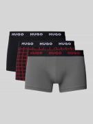 HUGO Slim Fit Trunks aus Baumwoll-Mix im 3er-Pack in Black, Größe L