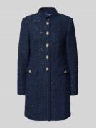 WHITE LABEL Mantel mit Viskose-Anteil und Pailettenbesatz in Dunkelbla...