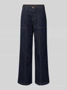 Buena Vista Wide Leg Jeans mit Ziernähten in Dunkelblau, Größe L