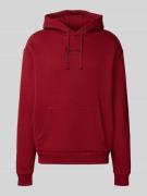 KARL KANI Hoodie mit Label-Stitching in Dunkelrot, Größe L