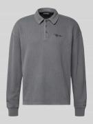 Pegador Longsleeve mit Polokragen und Logo-Stitching in Anthrazit, Grö...
