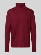 HECHTER PARIS Sweatshirt mit Rollkragen und Logo-Print in Bordeaux, Gr...