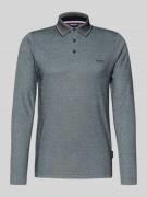 HECHTER PARIS Longsleeve mit Polokragen und kurzer Knopfleiste in Mari...