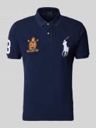 Polo Ralph Lauren Poloshirt mit Label-Stitching in Marine, Größe L