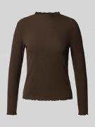 Only Slim Fit Langarmshirt mit Viskose-Anteil Modell 'LEMMA' in Dunkel...