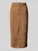 Only Midi-Rock mit Kontrastnähten Modell 'STINA LIFE' in Sand, Größe X...