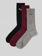 PUMA Socken mit Logo-Detail Modell 'CREW SOCK' im 3er-Pack in Bordeaux...