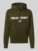 Polo Ralph Lauren Hoodie mit Label-Print und Kapuze in Oliv, Größe L