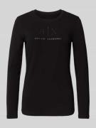 ARMANI EXCHANGE Longsleeve mit Rundhalsausschnitt und Label-Print in B...