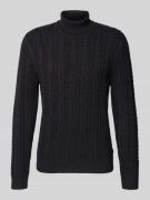 Jack & Jones Premium Strickpullover mit Zopfmuster in Marine, Größe L