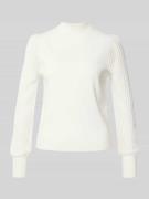 Zero Strickpullover aus Viskose-Mix mit Ballonärmeln in Weiss, Größe 3...