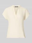 Zero Blusenshirt aus Viskose-Mix mit Serafino-Ausschnitt in Ecru, Größ...