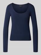 Gina Tricot Longsleeve mit geripptem Rundhalsausschnitt in Marine, Grö...