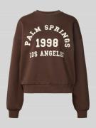 JJXX Oversized Sweatshirt mit Label-Print Modell 'MERLE' in Dunkelbrau...