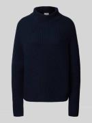 Hemisphere Strickpullover mit geripptem Stehkragen in Marine, Größe 34