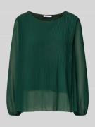 ZABAIONE Langarmbluse mit Plisseefalten und Rundhalsausschnitt in Dunk...