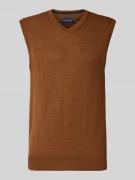 Christian Berg Men Strickshirt aus Woll-Mix mit V-Ausschnitt in Cognac...