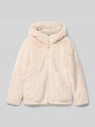 Garcia Regular Fit Winterjacke mit Kunstfellbesatz in Ecru, Größe 164