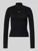 Guess Jeans Longsleeve mit Label-Stitching in Black, Größe S