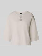 monari Sweatshirt mit Strasssteinbesatz in Beige, Größe 36