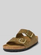 Birkenstock Slides mit Dornschließen Modell 'Arizona' in Khaki Melange...