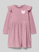 Happy Girls Midikleid mit Rippenstruktur in Altrosa, Größe 122