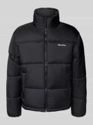 REVIEW Steppjacke mit Label-Print in Black, Größe L