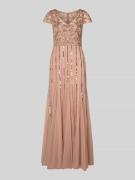 Adrianna Papell Abendkleid mit V-Ausschnitt und Pailletten in Altrosa,...
