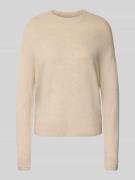 Christian Berg Woman Wollpullover mit Rundhalsausschnitt in Beige Mela...