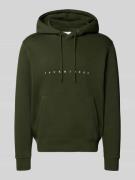 Jack & Jones Hoodie mit Label-Print in Oliv, Größe M