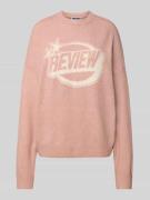 Review Strickpullover mit Label-Print in Altrosa Melange, Größe L