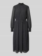 Jake*s Collection Midikleid mit gerüschtem Stehkragen in Dunkelblau, G...