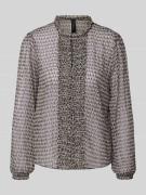 Marc Cain Regular Fit Bluse mit Rüschen in Taupe, Größe 36