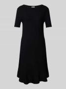 ROBE LÉGÈRE Regular Fit Kleid aus Viskose-Mix in Strick-Optik in Black...