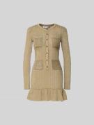 Self-Portrait Minikleid in Strick-Optik in Gold, Größe L