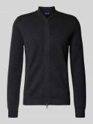 Christian Berg Men Slim Fit Strickjacke mit Stehkragen in Anthrazit Me...